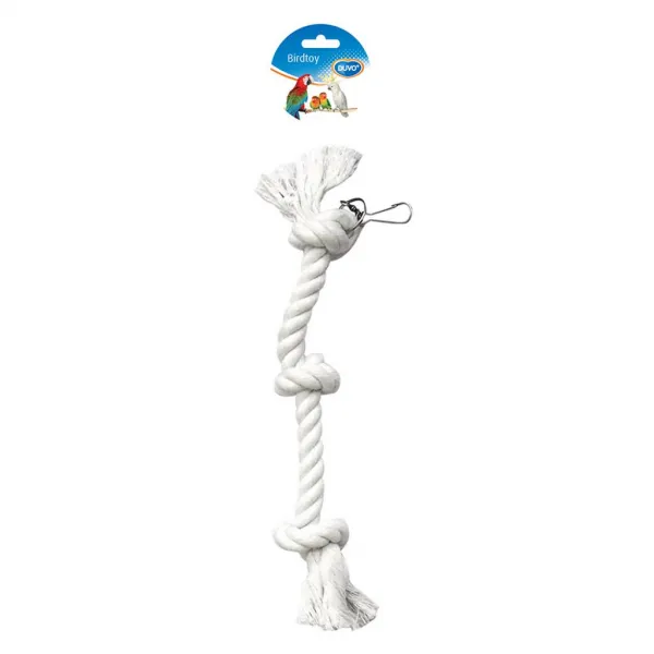 Duvo Plus Plaited cotton rope - Забавна играчка за папагали - въже с три възела, 38 см.