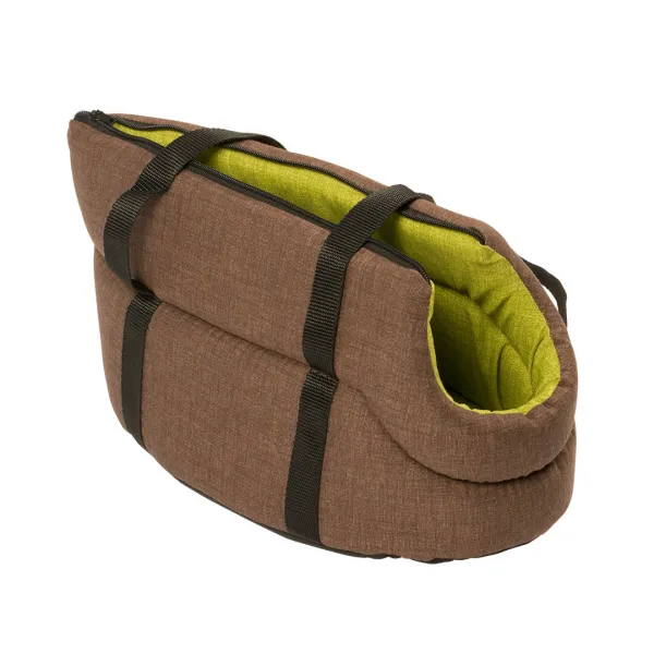 Duvo Plus Earth - Елегантна мека транспортна чанта за кучета, 50 см./кафяво зелена