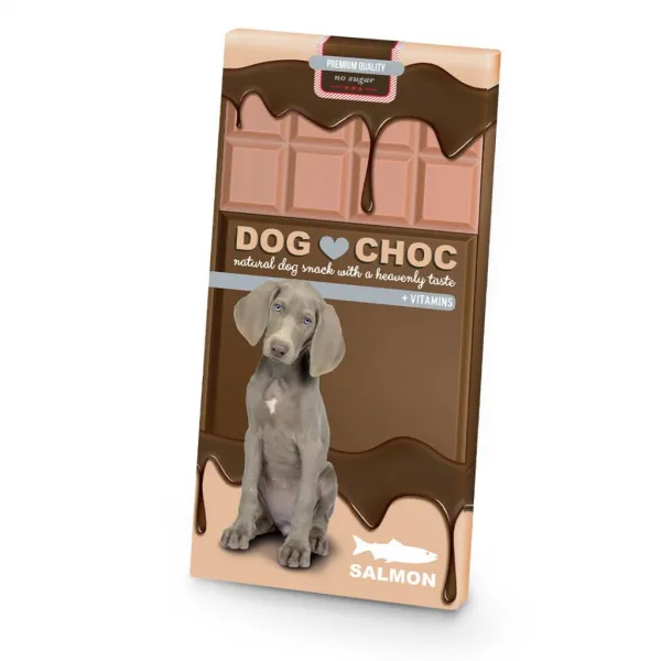 Duvo Plus Dog Choc Salmon - Лакомство за кучета - шоколад със сьомга, 100гр./3 броя