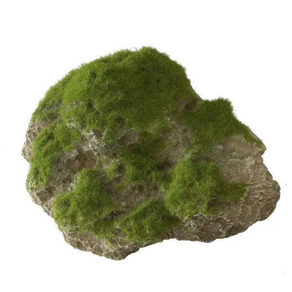 Duvo Plus - Декор камък покрит с мъх с вакуум за аквариуми, 9 х 6 х 6,5 см