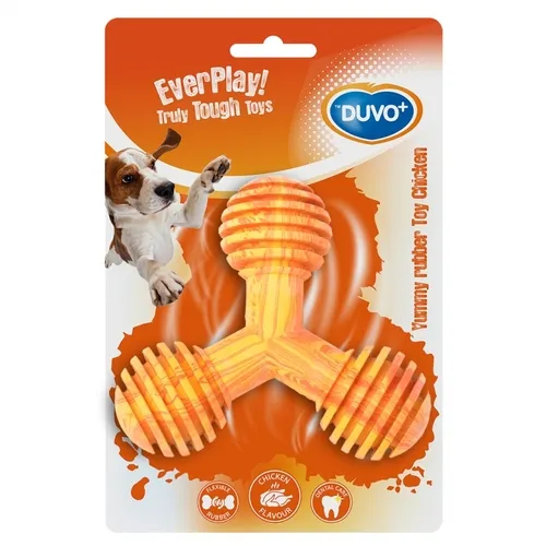 Duvo Plus Dog toy Medium - Забавна кучешка дентална играчка с аромат на пиле, 11 см.