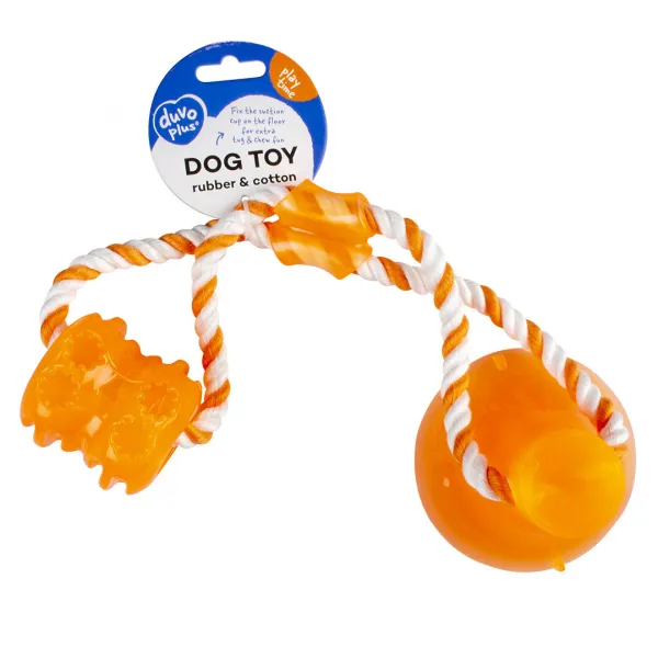 Duvo Plus Tug'n chew - Забавна играчка за дърпане с вакуум, здрава вендуза с памучно въже, 40 х 10 х 10 см. 1