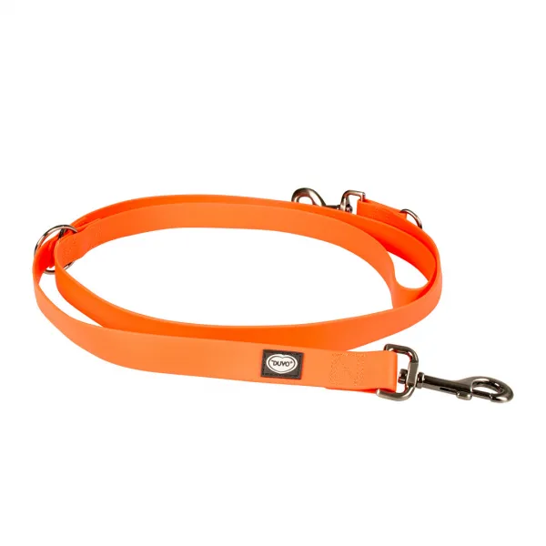 Duvo Plus Explor South PVC Neon - Повод неонов с висока видимост за кучета, 200 см / 25 мм- оранжев