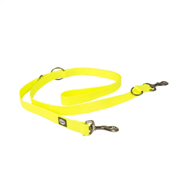 Duvo Plus Explor South PVC Neon - Повод неонов с висока видимост за кучета, 200 см / 25 мм - жълт