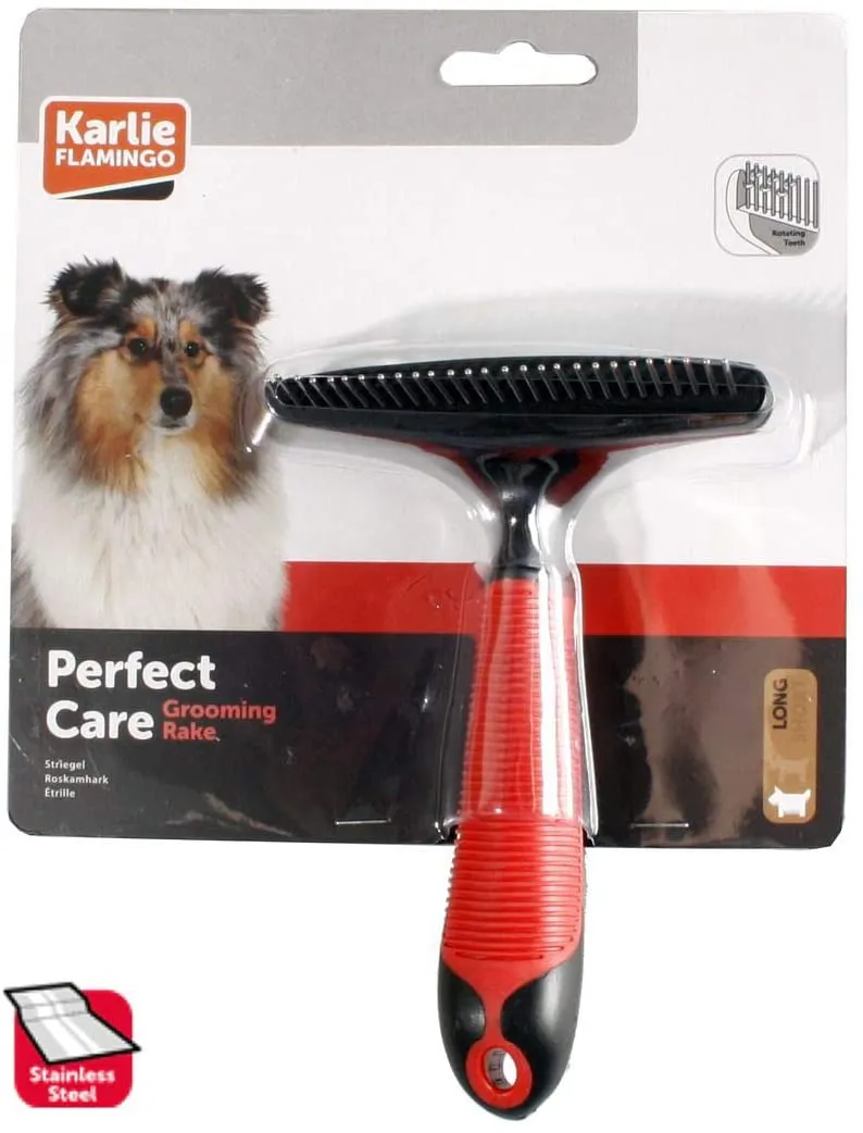 Flamingo Perfect Care Curry Comb Medium - Гребен ,еднореден с въртящи се зъби за кучета,16/11 см.