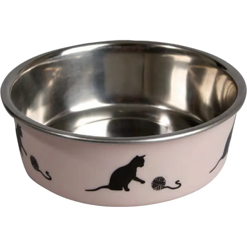 Flamingo Bella Cat Bowl - Метална купа за храна и вода за котки, розова , 160 мл./10 см.
