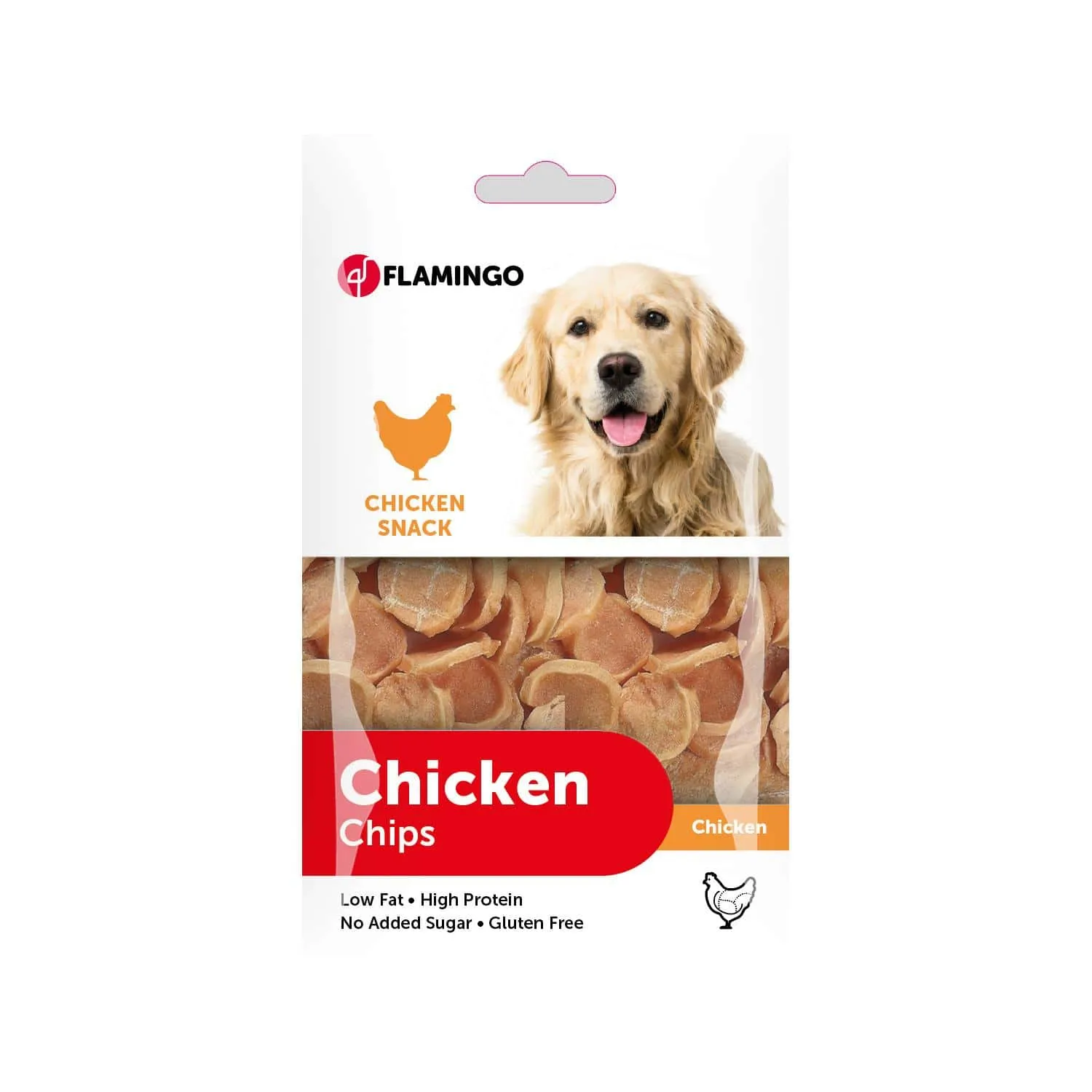 Flamingo Chick and chips - Вкусно лакомство за кучета, хапки с пилешко месо, 85 гр./2 пакета