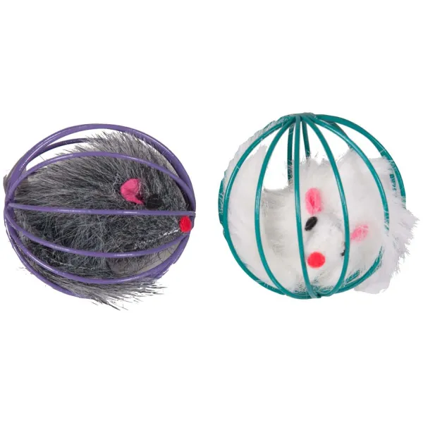Flamingo Cat toy wire ball - Забавна котешка играчка - мишка в топка, 6 см.