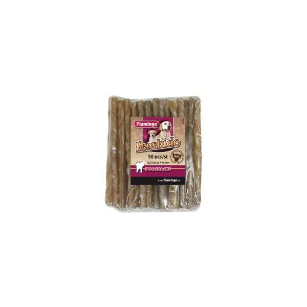 Flamingo Rawhide Cigarette - Вкусно лакомство за кучета , кожени солети, 50 броя/ 190-200 гр.