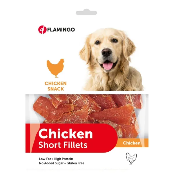 Flamingo Chicken Snack short - Лакомство за кучета , вкусни хапки с пилешко месо, 400 гр.
