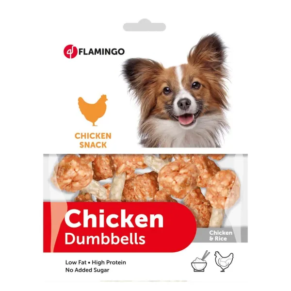 Flamingo Chick'n snack - Лакомство за кучета , снакс, гирички от пилешко месо и ориз, 150 гр.