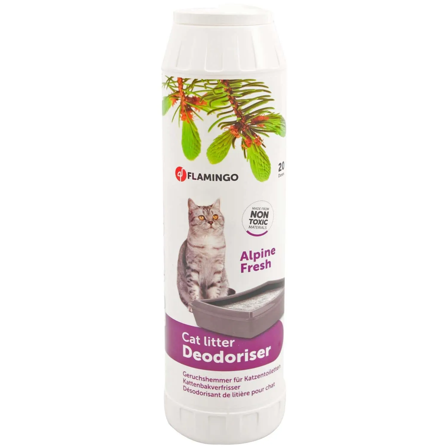 Flamingo Deo cat Alpine Fresh - Ароматизатор, дезодорант за котешки тоалетна, 750 гр.