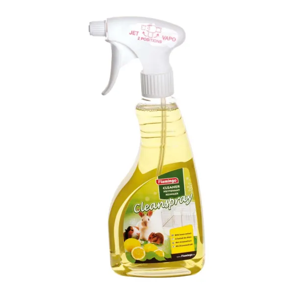 Flamingo Clean spray - Почистващ спрей за клетки на гризачи с аромат на лимон, 500 мл.