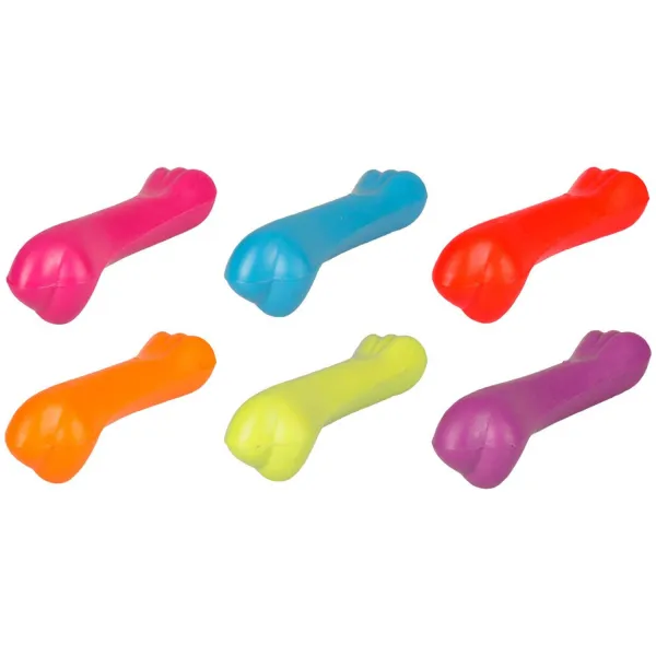 Flamingo Rubber Bone - Забавна играчка за дъвчене за кучета - гумен кокал, 12 см./ различни цветове