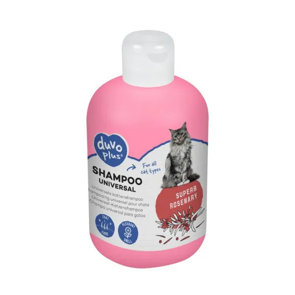 Duvo PlusCat shampoo with rosemary - Шампоан за всички породи котки с розмарин, 250 мл.