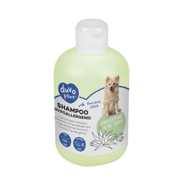 Duvo Plus Shampoo Hypoallergenic - Хипоалергичен шампоан за израснали кучета с чувствителна козина, с алое вера, 250 мл.