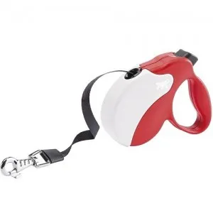 Ferplast - Amigo Tape Small - Автоматичен повод за кучета до 15 кг, 5 метра лента - червено бял 2