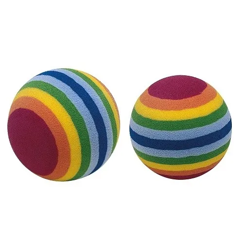 Ferplast Rainbow ball - Забавна играчка за котки, шарени гумени топки, 2 броя х 3.5 см.