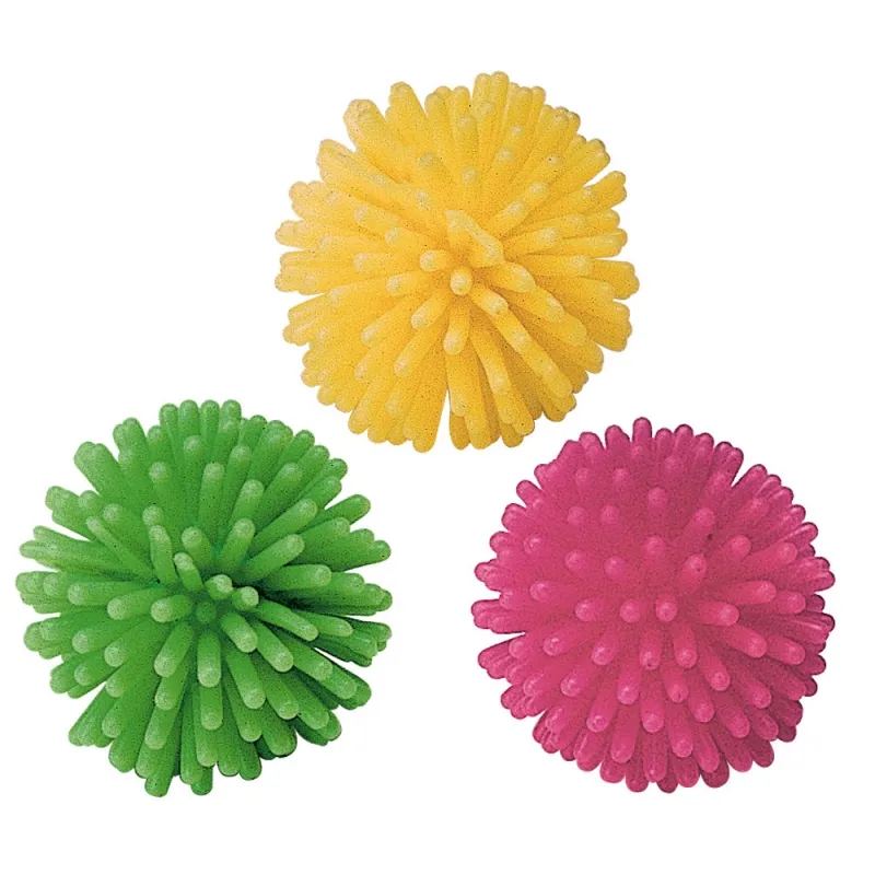 Ferplast Squish Ball  - Играчка за котки - малки гумени топки таралежчета, 3 броя в опаковка