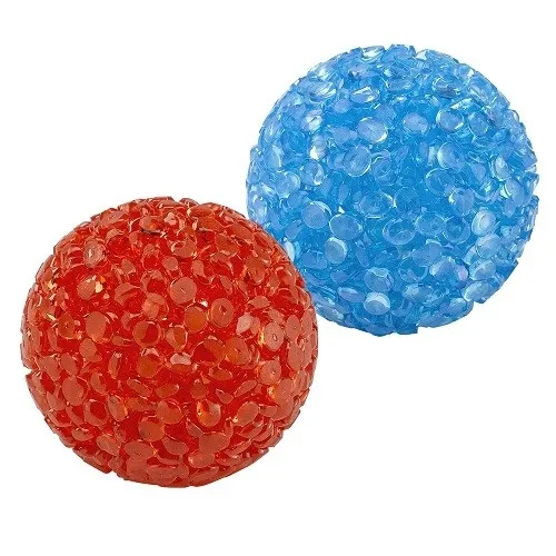 Ferplast Neon ball - Забавна играчка за котки, грапави силиконови топчета със звънче, 2 броя х 4 см.