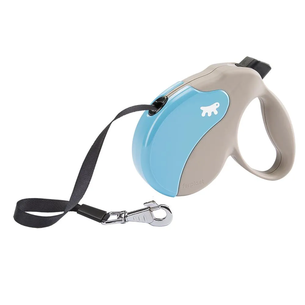 Ferplast - Amigo Tape Medium - Автоматичен повод за кучета до 25 кг, 5 метра лента - синьо сив 1