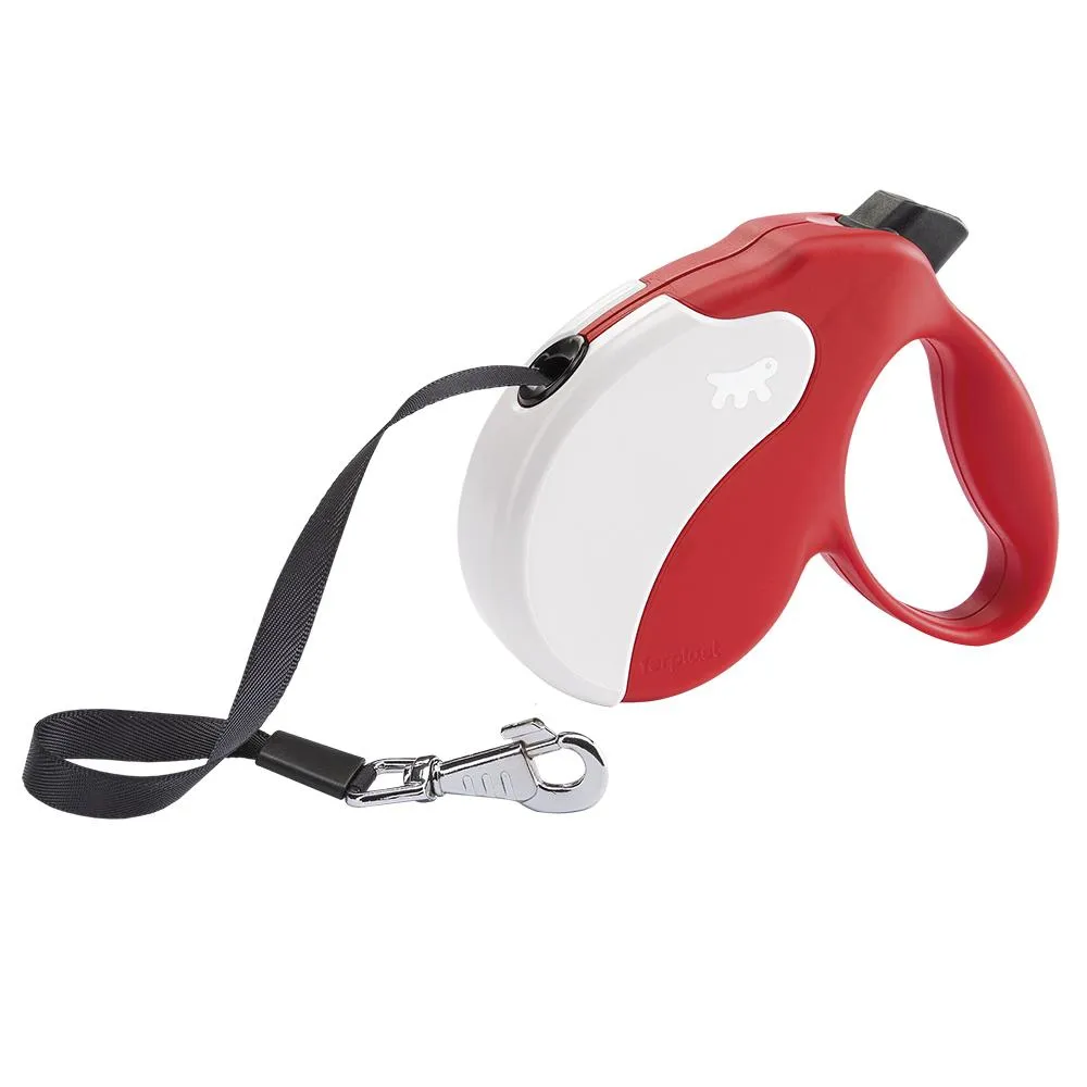 Ferplast - Amigo Tape Mini - Автоматичен повод за кучета до 12 кг, 3 метра лента - червено бял 1