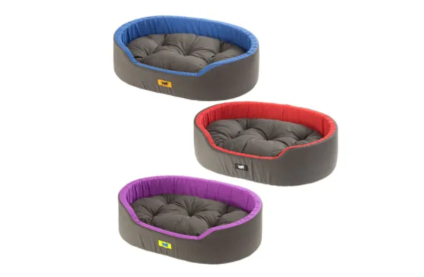 Ferplast - Dandy Colour C 110 - Меко легло за кучета с дюшек от памучен плат / синьо, червено, лилаво / 110 / 70 / 23 см.