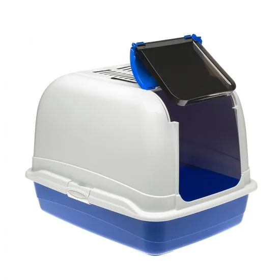 Ferplast Maxi Bella Cabrio - Закрита котешка тоалетна с филтър против миризми, 50 / 65.5 / 47 см., / черна, синя, червена / 5
