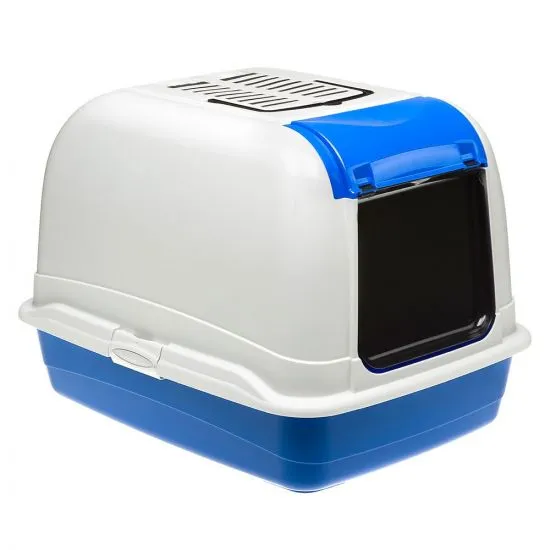 Ferplast Maxi Bella Cabrio - Закрита котешка тоалетна с филтър против миризми, 50 / 65.5 / 47 см., / черна, синя, червена / 6