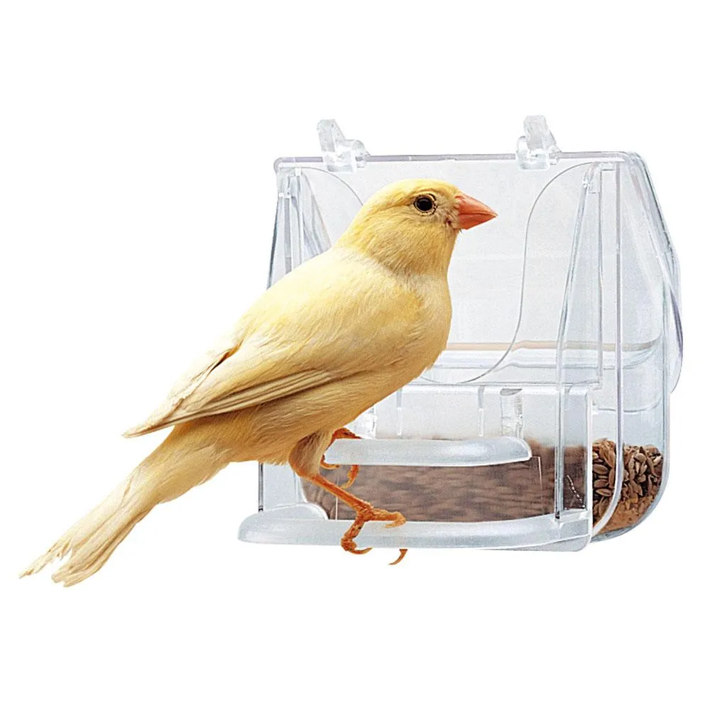 Ferplast Pretty  - Външна пластмасова хранилка за канарчета, екзотични и други птици, 9 / 9 / 9 см. 3