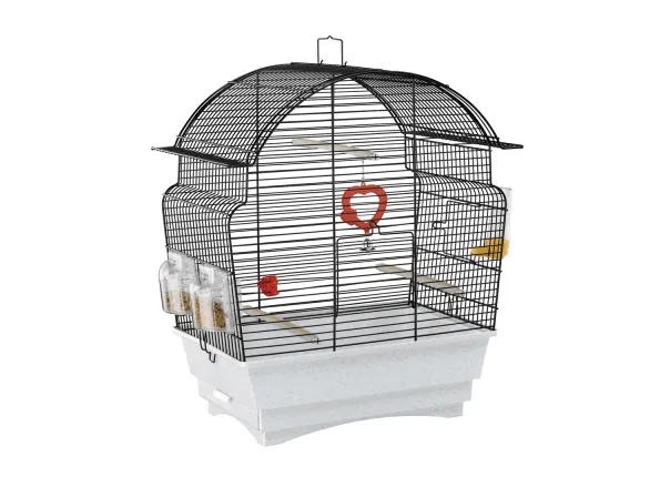 Ferplast - Cage Rosa Black - Оборудвана клетка за канарчета, екзотични и малки птици - размер 46,5 х 28 х 54 см. 1