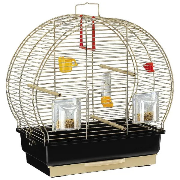 Ferplast - Cage Luna Antique 2 BRASS - Оборудвана клетка за канарчета , екзотични и други малки птици - размер 44,5 x 25 x 45,5 см. 1