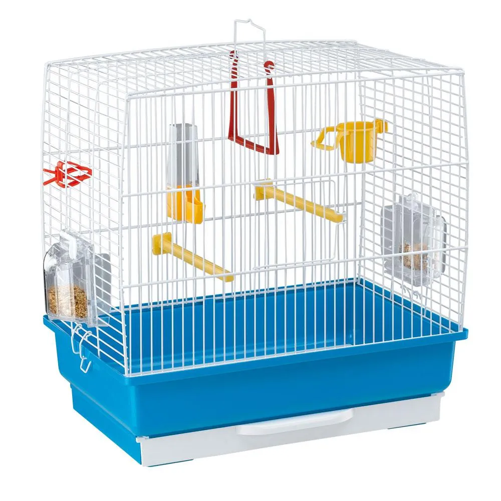 Ferplast - Cage Rekord 2 White - Оборудвана клетка за канарчета, екзотични и други малки птици - размер, 39 x 25 x 41 см 1