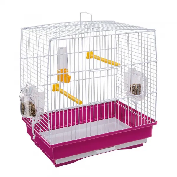Ferplast - Cage Rekord 1 White - Оборудвана клетка за канарчета, екзотични и други малки птици - размер, 35,5 x 24,7 x 37 см