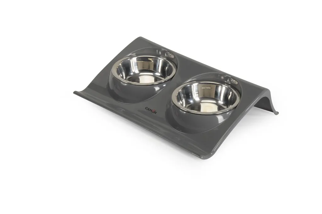 Camon Double bowl - Двойна купа за храна и вода за кучета и котки, 29x18x6 см. - 2 х 150 мл. 2