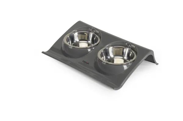 Camon Double bowl - Двойна купа за храна и вода за кучета и котки, 29x18x6 см. - 2 х 150 мл. 1