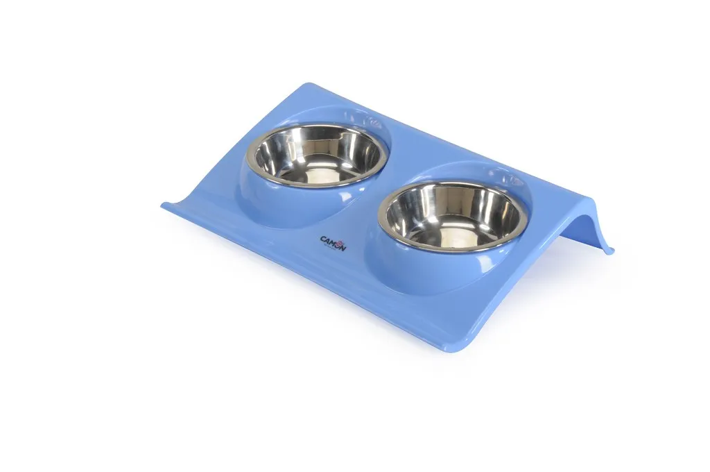 Camon Double bowl - Двойна купа за храна и вода за кучета и котки, 29x18x6 см. - 2 х 150 мл. 3