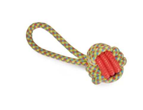 Camon dog toy - Забавна кучешка играчка - гумена топка 8 см. с дръжка 22 см. 1