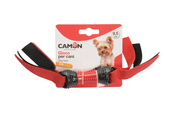 Camon dog toy - Забавна кучешка играчка - гумен кокал с панделка, 27 см. 1