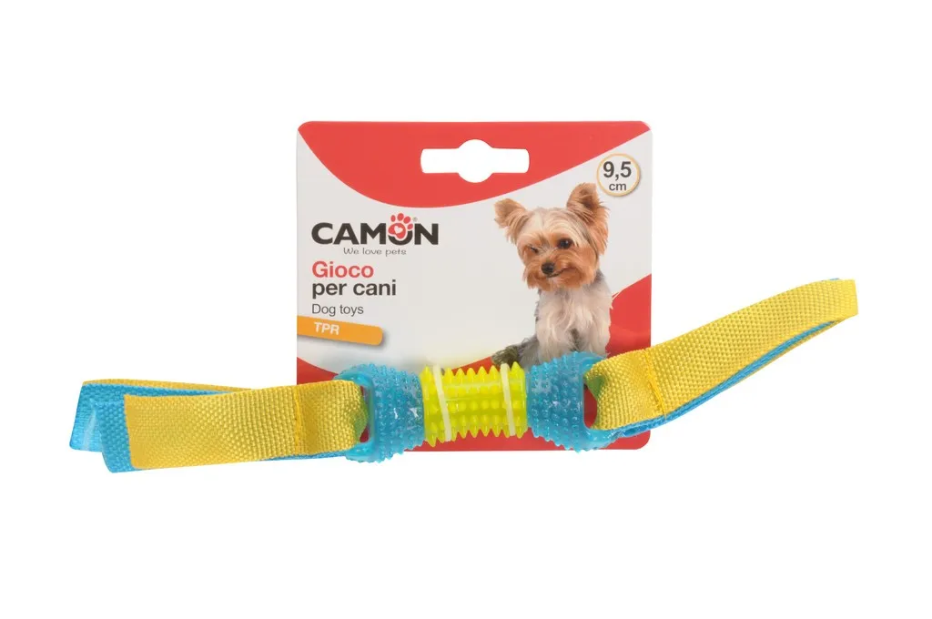 Camon dog toy - Забавна кучешка играчка - гумен кокал с панделка, 27 см. 2