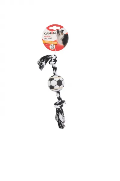 Camon Sport rubber balls with rope - Забавна кучешка играчка - каучукова топка с въже, 23 см. 1