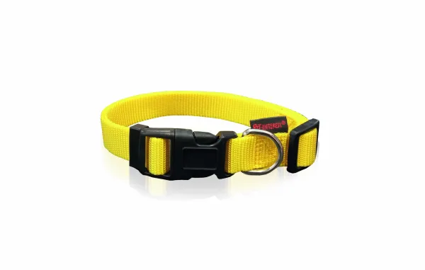 Pet Interest Dog Collar Fluo M - Регулируем нашийник за кучета, 2 * 32-50 см.- жълт