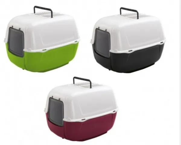 Ferplast Prima Cat Toilet - Затворена котешка тоалетна с филтри с активен въглен,52,5 x 39,5 x h 38 см. зелена, червена, черна 1