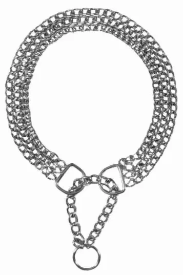 Trixie Stop-the-pull Chain Collar, triple row L - Здрав метален нашийник за кучета от три редова верига, 55 см.
