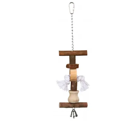 Trixie bird toy - Дървена играчка с камбана за папагали, 38 см.