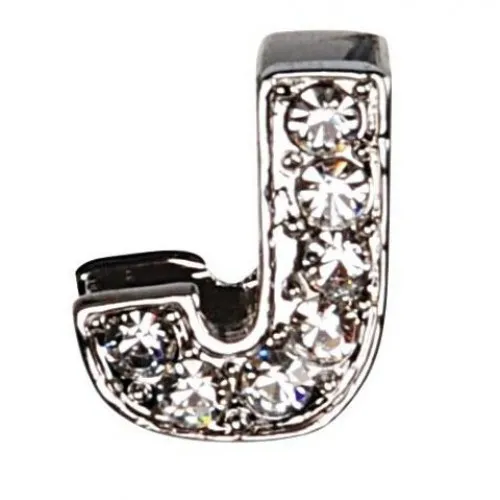 Camon - Декоративна буква J -  с брилянти за поводи и нашийници - 2 см