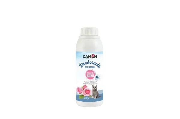 Camon deodorant for litter trays - Дезодорант за котешка тоалетна с аромат на роза, 400 гр.