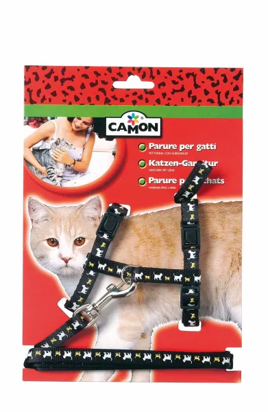 Camon cat harness and lead - Комплект регулируем нагръдник с повод за котки/различни цветове/1 брой 1