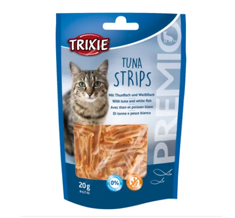 Trixie PREMIO Tuna Strips - Лакомство за котки , вкусни филета с риба тон, 20 гр./5 пакета