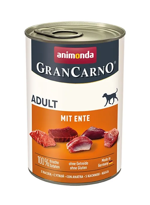 Animonda GranCarno® - Премиум консервирана храна за израснали кучета с патешко месо, без зърно, 400 гр./3 пакета